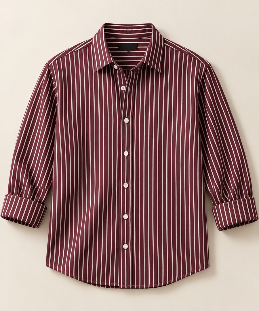 The Burgundy Stripe Shirt in Burgundy