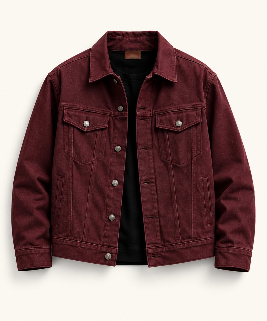The Burgundy Trucker Jacket in Burgundy